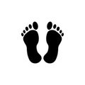 Human footprints black sign icon. Vector illustration eps 10