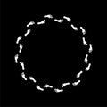 Human footprints circle icon isolated on black background Royalty Free Stock Photo