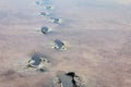 Human footprints in curative mud of pink salt Syvash lake in Kherson region, Ukraine Royalty Free Stock Photo