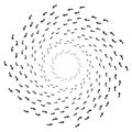 Human footprints spiral circle. Vector illustration.
