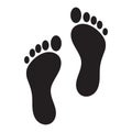 Human footprints - vector stock illustration.