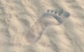 Human footprints on white sand Royalty Free Stock Photo