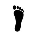 Human footstep icon. Vector footprint. Black silhouette. Flat style Royalty Free Stock Photo