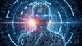 Human form and digital elements, emphasizing themes of artificial intelligenc Royalty Free Stock Photo