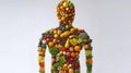 Human form made from healthy fruits and vegetables Royalty Free Stock Photo