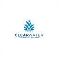 Fountain Water Logo Design Idea Royalty Free Stock Photo