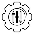 Human gear adapt icon outline vector. Change skill