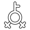 Human gender identity icon outline vector. Trans support
