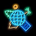 human geography science neon glow icon illustration