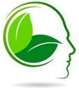 Human green logo like brain Royalty Free Stock Photo