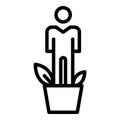 Human growth icon, outline style