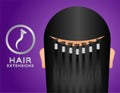 Human hair extensions vector and icon