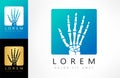Human hand bones logo vector Royalty Free Stock Photo