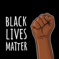 Human hand with a clenched fist for web, poster, banner black lives matter