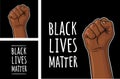 Human hand with a clenched fist for web, poster, banner black lives matter