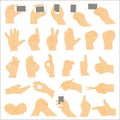 Human Hand collection, different hands, gestures, signals Royalty Free Stock Photo