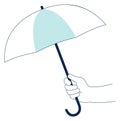 Human hand hold umbrella. Help protection icon