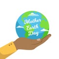 Human hand holding globe. Save our planet concept. Royalty Free Stock Photo