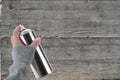 Human hand holding a graffiti Spray can Royalty Free Stock Photo