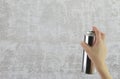 Human hand holding a graffiti Spray can Royalty Free Stock Photo