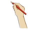 Human Hand Holding Pencil Vertically