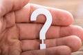 Human Hand Holding Question Mark Sign Royalty Free Stock Photo