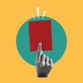 A human hand holding a red card Royalty Free Stock Photo