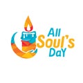 All souls day type vector design. Vector illustration of a Background for All Soul`s Day. Royalty Free Stock Photo