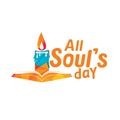 All souls day type vector design. Vector illustration of a Background for All Soul`s Day. Royalty Free Stock Photo