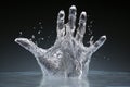 Human hand made by water splash Royalty Free Stock Photo