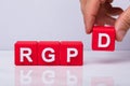 Human Hand Making Rgpd Word With Red Block Royalty Free Stock Photo