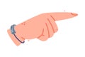 Human Hand Point Finger Show Gesture Vector Illustration