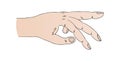 Human hand with pointing ring finger