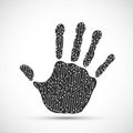 Human hand print with circuit pattern. vector icon Royalty Free Stock Photo