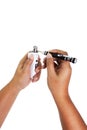 Human hand repair an rebuild able atomizer from electronic cigarette