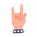 Human Hand Show Horn Sign Gesture Vector Illustration