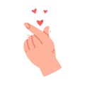 Human Hand Show Love Heart Gesture Vector Illustration