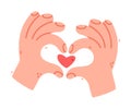 Human Hand Show Love Heart Gesture Vector Illustration