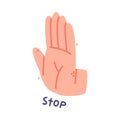Human Hand Show Stop Palm Gesture Vector Illustration