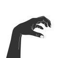 Human hand silhouette showing scary gesture. Monster claw hand. Creature scratching hand Royalty Free Stock Photo