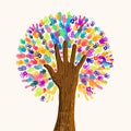 Human hand tree for culture diversity concept Royalty Free Stock Photo