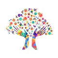 Human hand tree for culture diversity concept Royalty Free Stock Photo