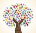 Human hand tree for culture diversity concept Royalty Free Stock Photo