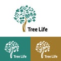 tree icon with green leaves - eco concept vector ecology or ecological behavior daily Royalty Free Stock Photo