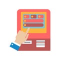 Human hand using ATM machine concept vector illustration