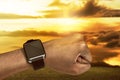 Human hand wearing smart watch Royalty Free Stock Photo