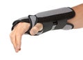 Human hand with a wrist brace