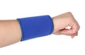 Human hand with a wrist brace