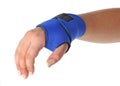 Human hand with a wrist brace