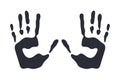 Human handprints, man hand stamp, black vector illustration without background